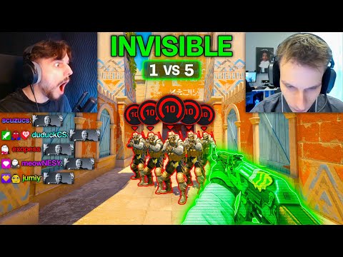 INVISIBLE FAZE FROZEN Vs 5 FACEIT LEVEL 10s 1v5 