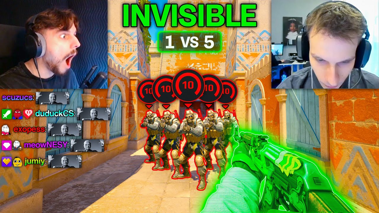 INVISIBLE FAZE FROZEN vs. 5 FACEIT LEVEL 10s (1v5)