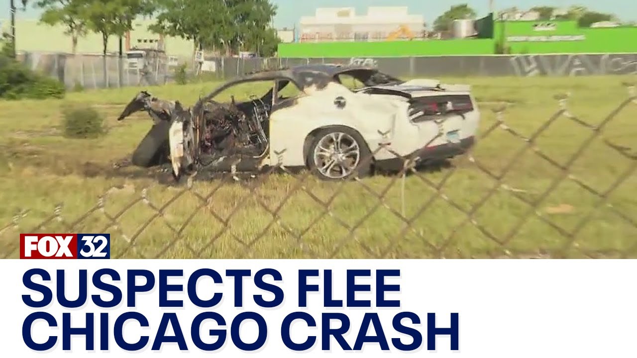 3 suspects flee the scene after crashing into vehicle - YouTube