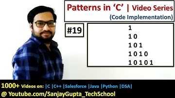 19 | Patterns in C | How to print pattern using C program | C Programming by Sanjay Gupta
