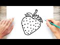 How to draw strawberry easy by articcodrawing
