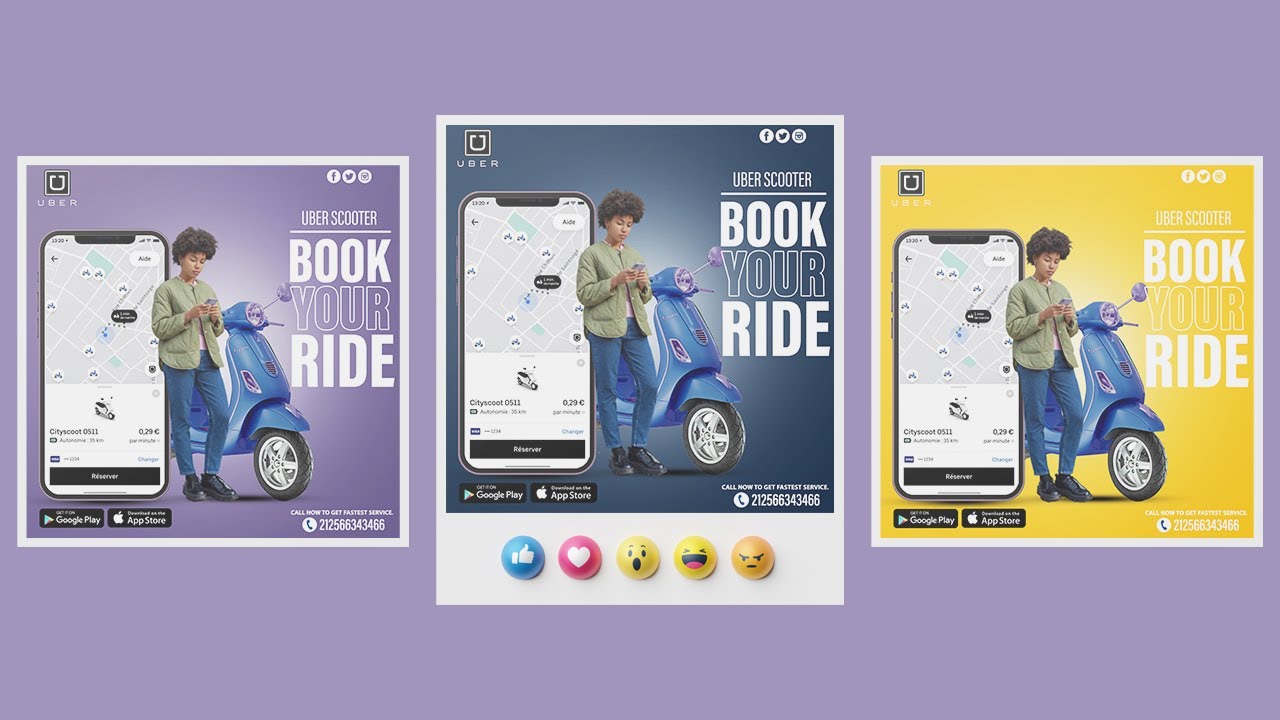 Uber Campaign Advertising Design, Photoshop Tutorial Cc - YouTube