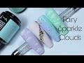 Fairy sparkle clouds gel nail design | Madamglam | Alina crystals