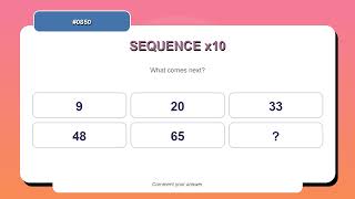 Celebrity Sequence Challenge #0850 | 10 Sequence and Pattern Practice Questions Wealth