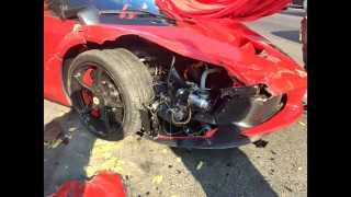 Ferrari accident: LaFerrari crashes into parking cars!