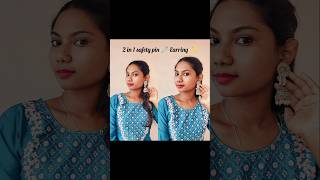 diy 2 in 1 safety pin 🧷 Earring ✨ #diy #shorts #easy #earrings #ytshorts #shortsviral #viral