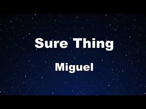 Karaoke♬ Sure Thing - Miguel 【No Guide Melody】 Instrumental, Lyric