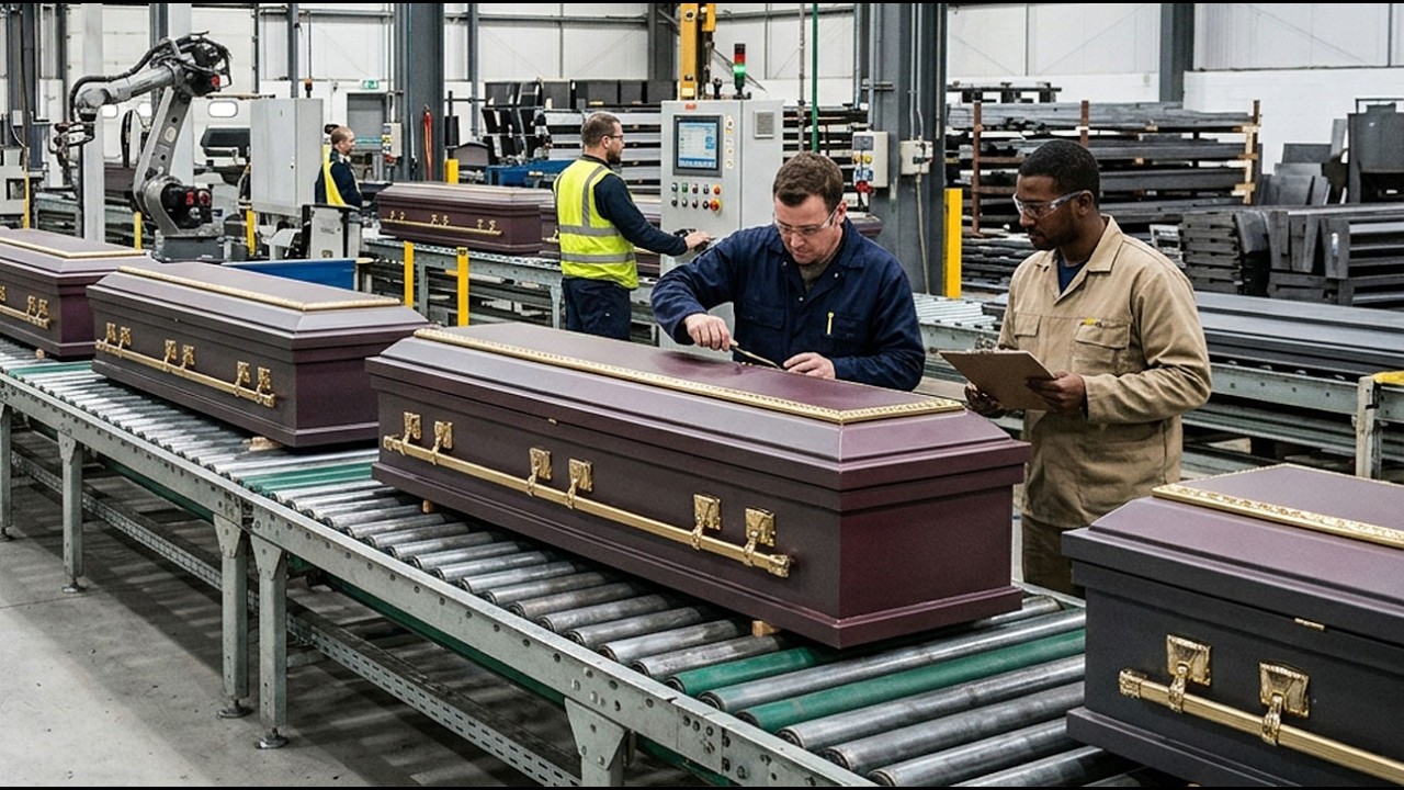 Inside a Casket Factory: Making a 24K Gold & Onyx Black Steel Casket (Full Process)