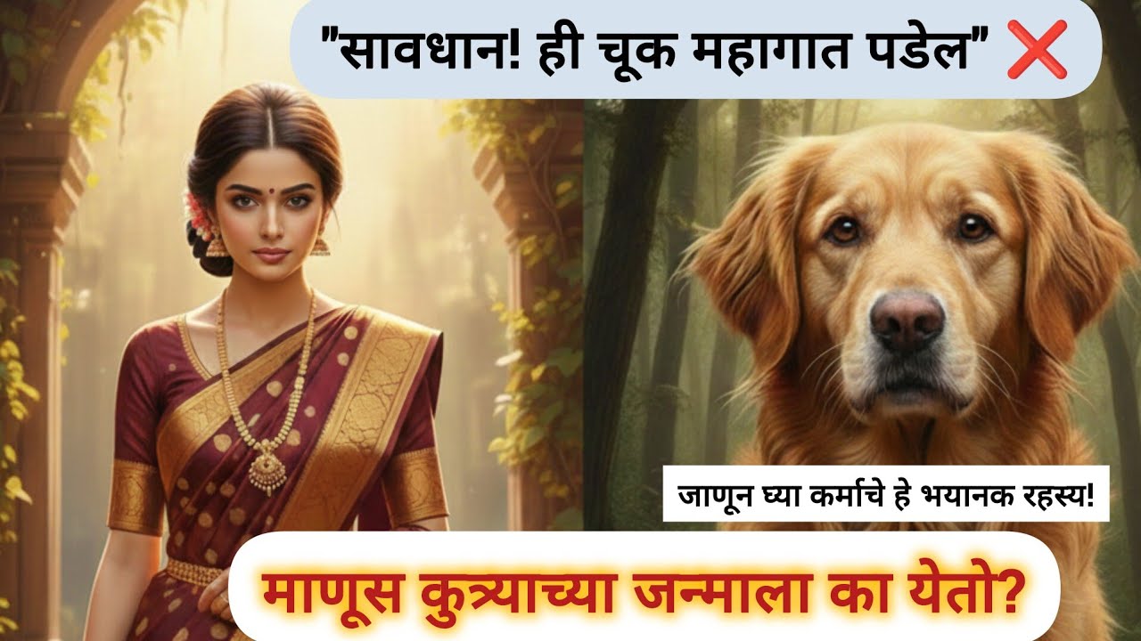 माणूस 🐕‍🦺 कुत्र्याच्या  जन्माला का येतो? | गरुड पुराण आणि कर्माचे रहस्य! 🌺श्रीकृष्णाने सांगितलेली