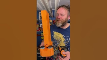 Whoa, that hat hair. Trying out a rubberized wheel with the Nerf MEGA XL flywheeler, the Gauntlet XL