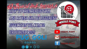 HOW TO CREATE PUG GOLI AND ROUND SHAPE DIFFERENT EFFECTS IN WILCOM E2 URDU HINDI 2020