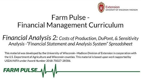 Financial Statement and Analysis System Financial Analysis 2: Costs of Production, DuPont