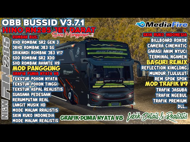 Update‼️ Obb Bussid V3.7.1 Terbaru Hino RN285 Jet Darat - Full Rombak Bus | Bus Simulator Indonesia class=