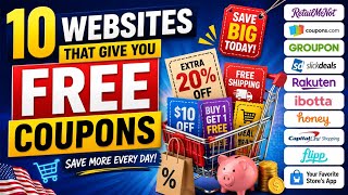 10 Websites That Give You FREE Coupons 💰 | Save Big Money in the USA! 🇺🇸