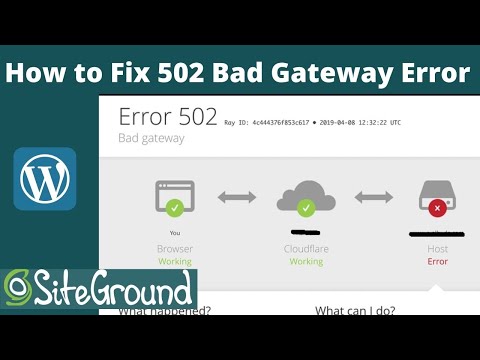 How to fix 502 bad gateway error in Site ground Hosted WordPress website | 502 error in Cloud fare.