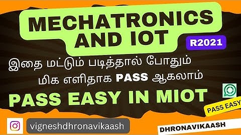 Pass easy in Mechatronics and IOT | R2021 | ME3791 | Anna University | Dhronavikaash