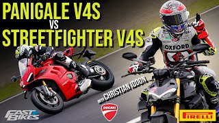 Ducati V4S Test: Panigale VS Streetfighter - Which is faster? Featuring Guest rider Christian Iddon