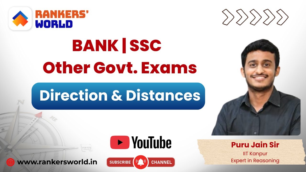 BANK | SSC | Govt Exams📚Reasoning: Direction & Distances 🎓Rankers' World