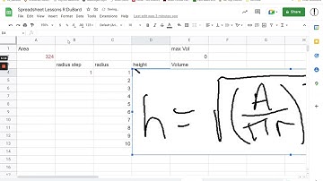Spreadsheet Lesson 9  Max Volume CONE