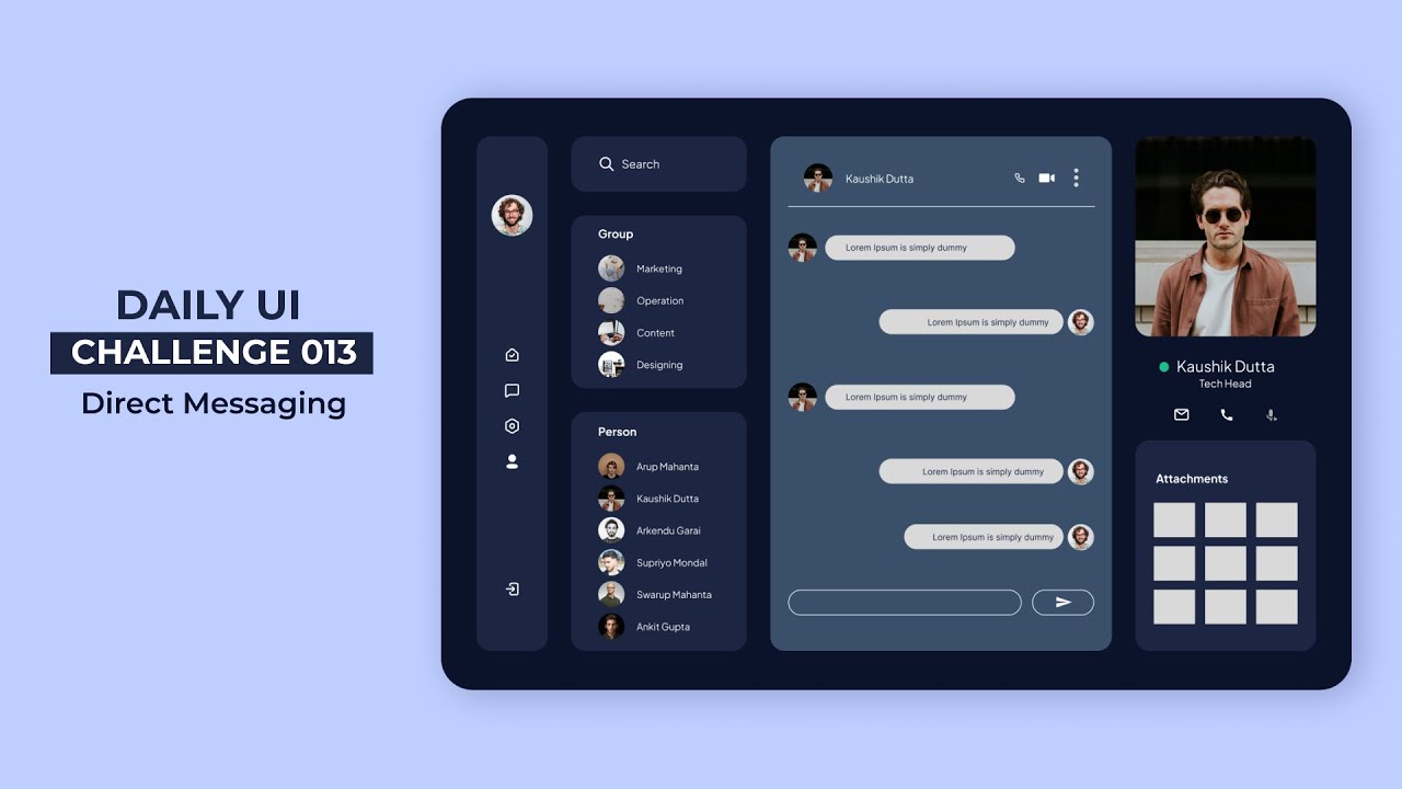 Daily UI Design Challenge Day 013 | Direct Messaging | - YouTube