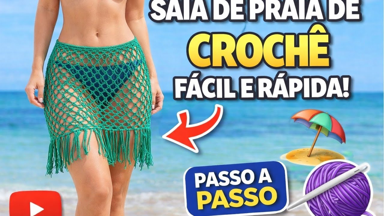 Saída de Praia de Crochê Fácil e Rápida 🧶 | Vídeo Aula Passo a Passo ...