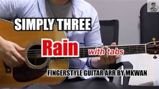 Simply Three - Rain  [Fingerstyle Guitar, Tabs, Guitar Tutorial] Resimi