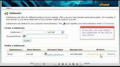 Cari.net -Creating a subdomain in cPanel