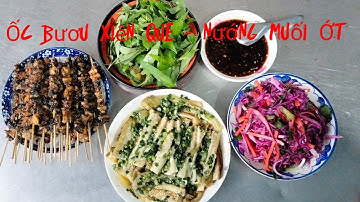 Món ăn siêu ngon - Ốc Bươu Xiên Que Nướng Muối Ớt - Siêu Ngon - Nguyễn Cường Vlogs (p34)