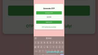 Generate OTP validation using html css and javascript #html #css #js #coding #otp #trending #shorts