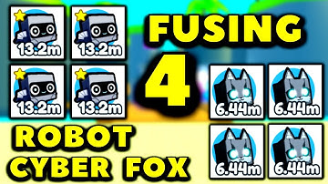Fusing from basic Robot & basic Cyber Fox to rainbow Cyber Bunny | Fusing Method | Roblox Pet Sim X