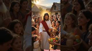 The Miracle of Jesus Providing Food for Everyone 🍞🍎#shorts
