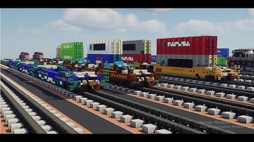 Minecraft intermodal container well car freight train railcar tutorial