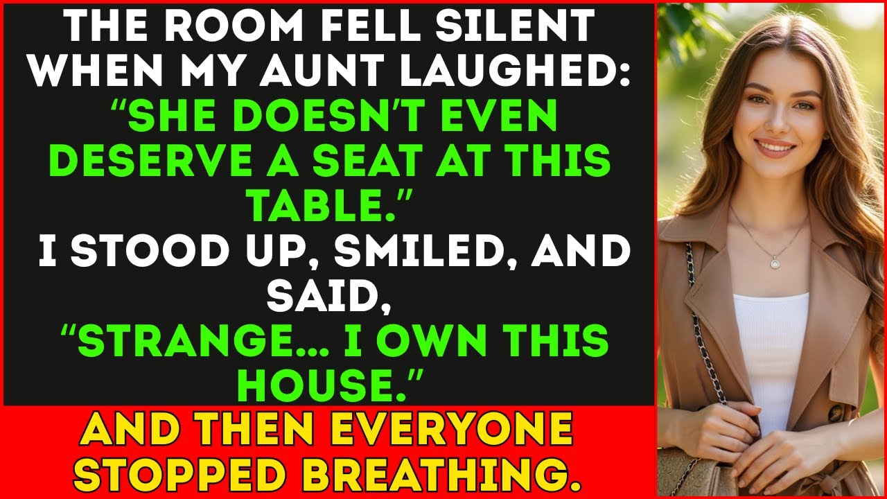 At Dinner, My Aunt Sneered ‘She Doesn’t Deserve a Seat Here ’ I Stood Up, Smiled, and Said...