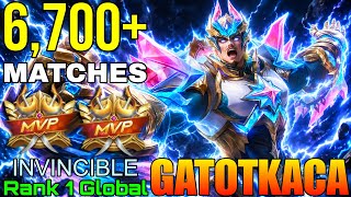6,700  Matches Gatotkaca MVP Plays - Top 1 Global Gatotkaca by INVINCIBLE - Mobile Legends