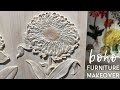 Boho Furniture Makeover  | Faux carved wood, white wash, decoupage and more!