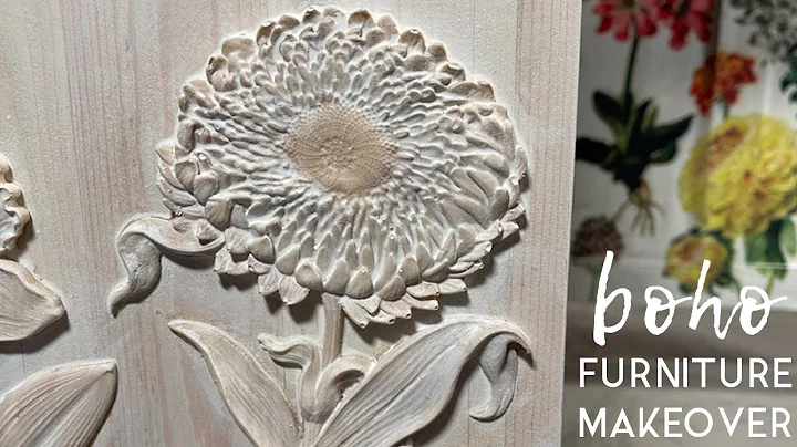 Boho Furniture Makeover  | Faux carved wood, white...