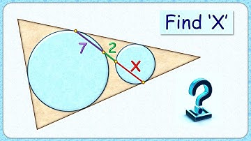 Twp circles in a triangle. Find "X"                          #maths #geometry #circle #olympiad #335