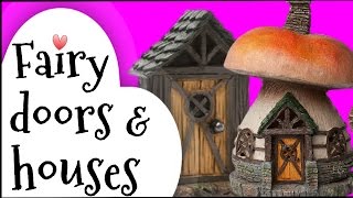 Opening garden fairy doors with matching fairy houses.