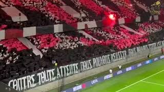 Ultras Ogc Nice En Feu Vs Roma Pyro, Chants Vibes Rouge-Noir À Lallianz Riviera