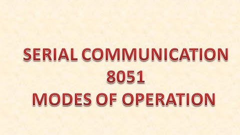 Theory of Serial communication in 8051