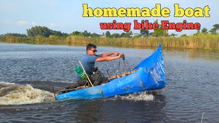 How To Make Boat Using Plastic Barrels And Bike Engine Homemade Fiber Boat