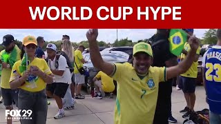 Philadelphia gets fired up ahead of tonight's Brazil vs. Haiti game