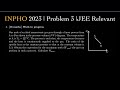 INPHO 2023 | WORK IN PROGRESS | JEE ADV RELEVANT
