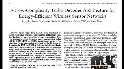 Final Year Projects | A Low-Complexity Turbo Decoder Architecture forEnergy