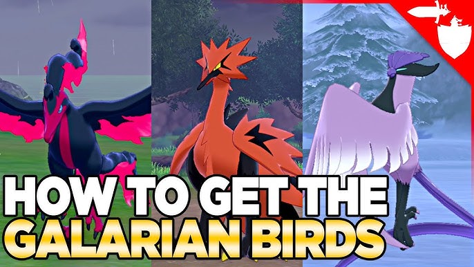 ✨Moltres - Articuno - Zapdos | ✨Shiny Galarian Birds | Pokemon Sword &  Shield