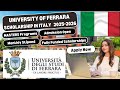 UNIVERSITY OF FERRARA 2025 APPLICATION PROCESS| TUITION, SCHOLARSHIPS| STUDY IN ITALY 2025