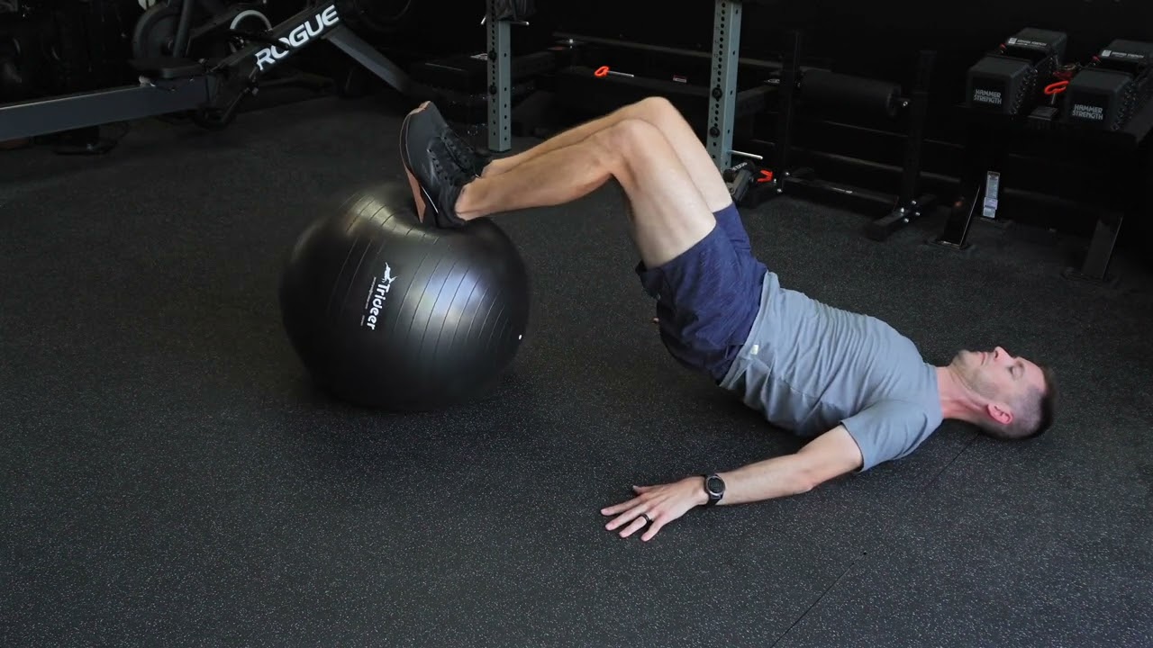 Single-Leg Stability Ball Hamstring Curl Eccentric