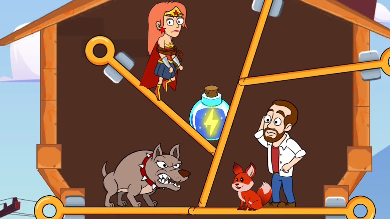 Home Pin Gameplay Level Solution Pull Him Out/Pull The Pin Mobile Game