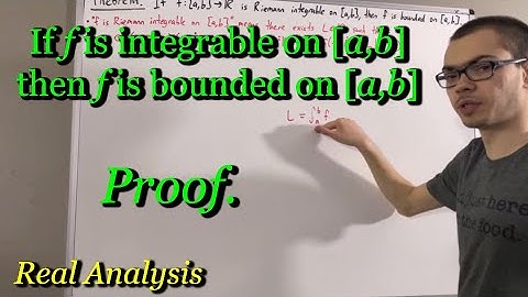 Prove if f is integrable on [a,b], then f is bounded on [a,b] (ILIEKMATHPHYSICS)