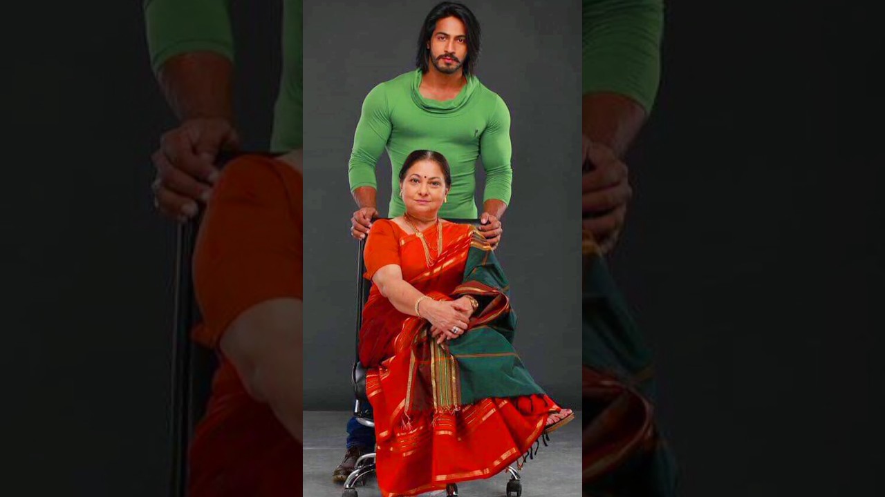 Thakur Anoop Singh with his mother 
